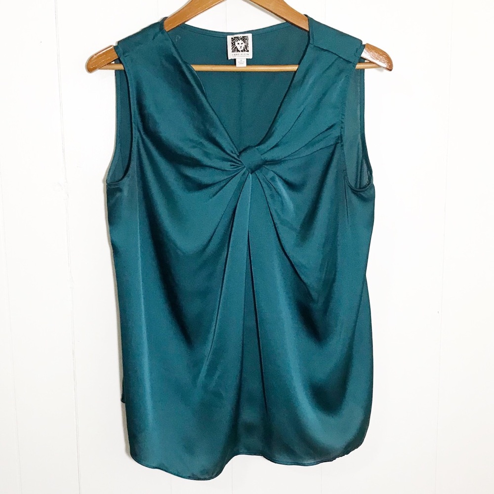 Anne Klein Teal Sleeveless Blouse